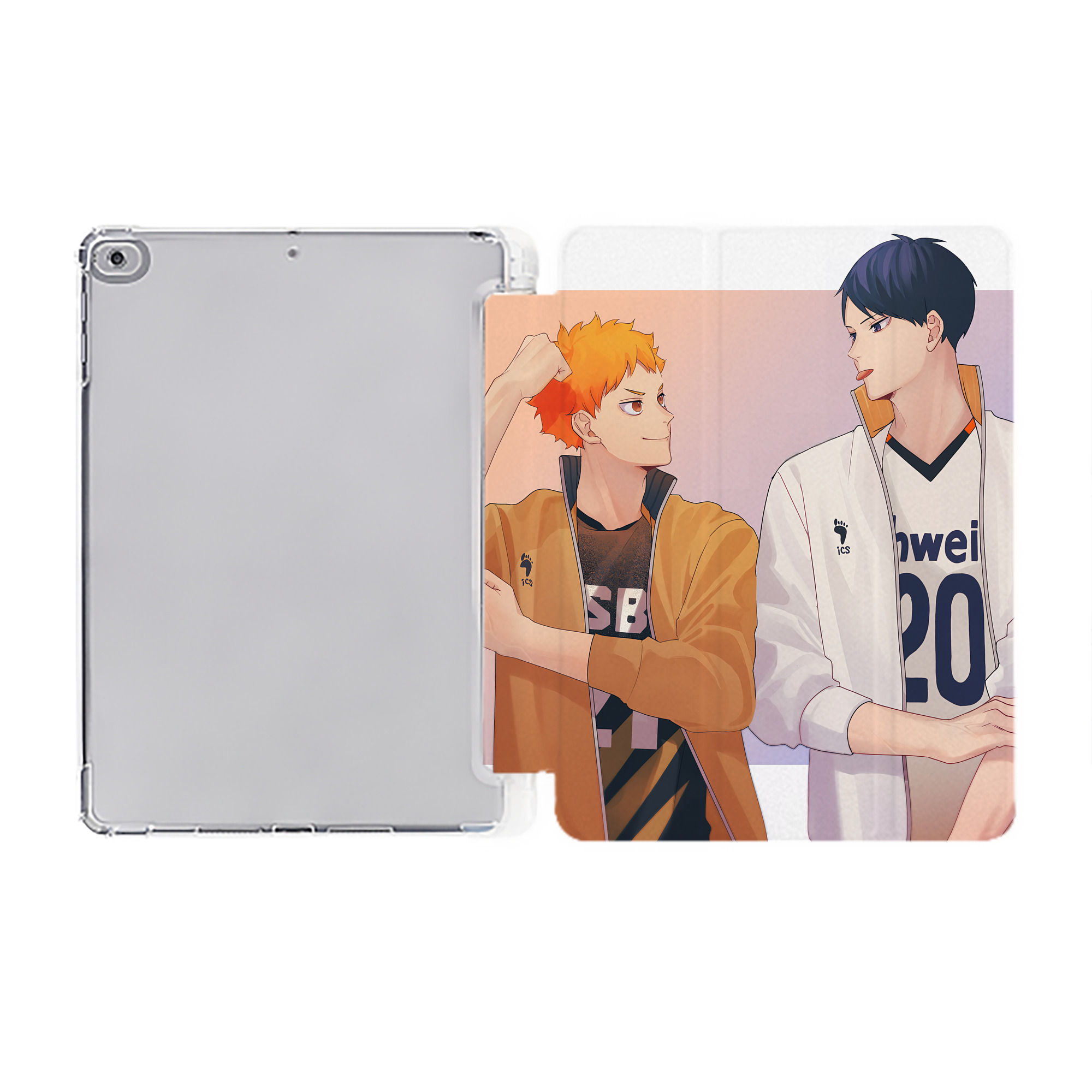 （画像用） ハイキュー!! Haikyu!! IPad ケース ペン収納付き 三つ折りスタンド PUレザー×シリコン 対応機種9.5/10.5/10.9インチ